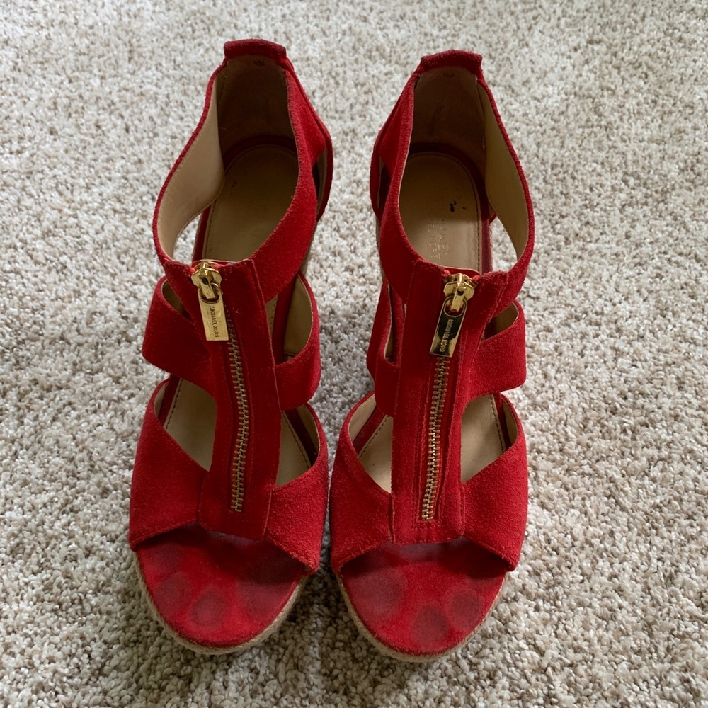 Michael Kors Damita platform wedge sandals size 8